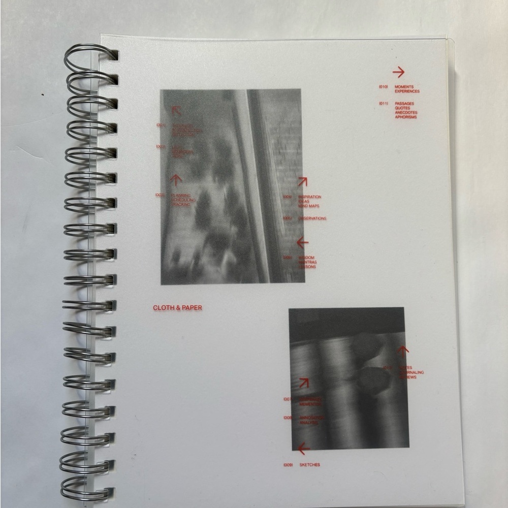 Cloth & Paper White Spiral Notebook